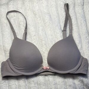 Victoria's Secret Gray Bra with Pink Bow